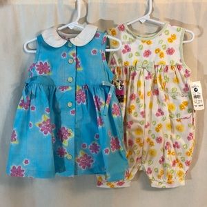 2 NEW 18 Mo Carter’s Outfits Jumper, Dress, & Hat